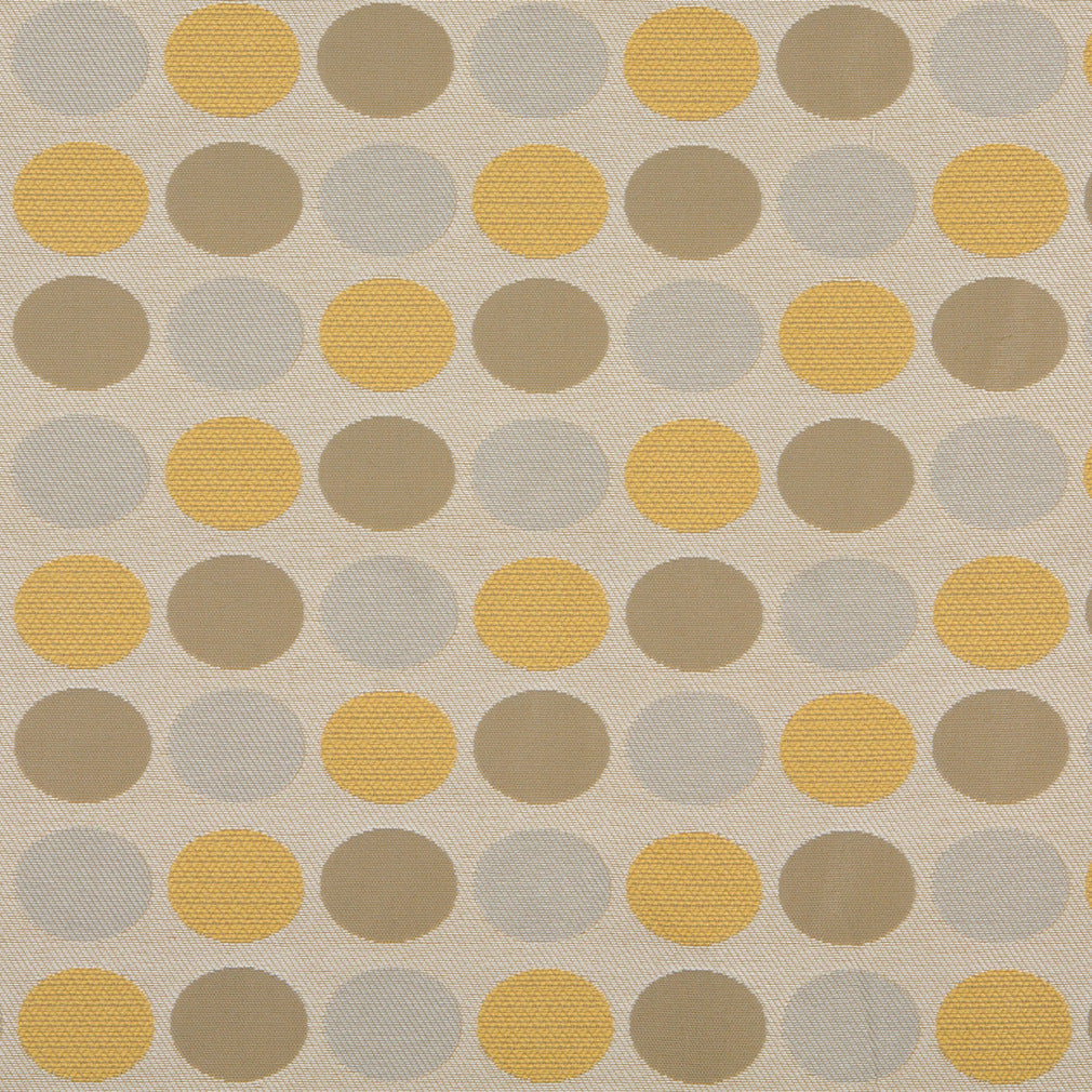 Essentials Outdoor Upholstery Drapery Polka Dot Fabric / Brown Blue Yellow