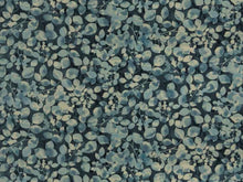 Load image into Gallery viewer, Water &amp; Stain Resistant Cotton Navy Blue Botanical Leaves Upholstery Drapery Fabric