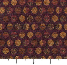 Load image into Gallery viewer, Essentials Mid Century Modern Geometric Purple Brown Polka Dot Upholstery Fabric / Plum