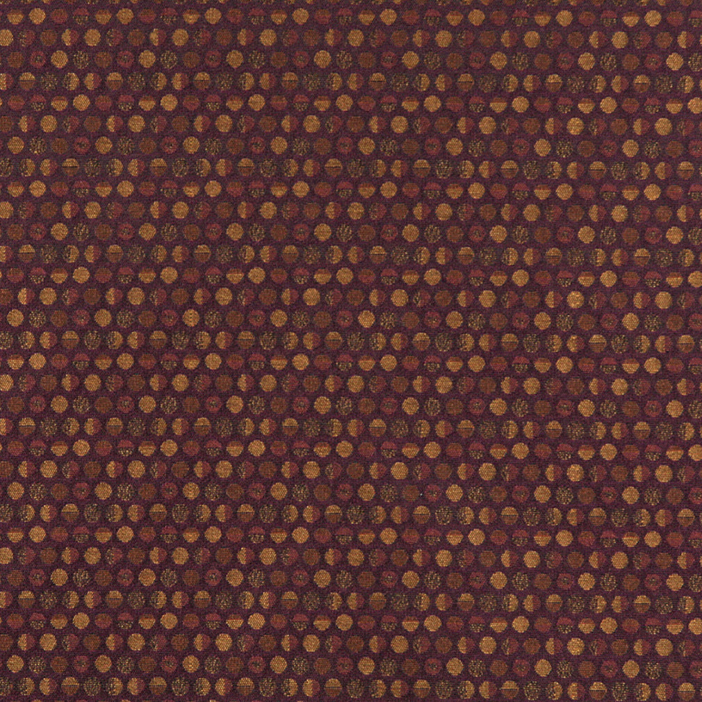 Essentials Mid Century Modern Geometric Purple Brown Polka Dot Upholstery Fabric / Plum