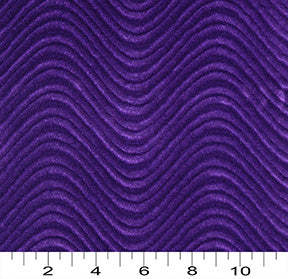 Essentials Velvet Upholstery Serpentine Stripes Fabric / Purple Swirl