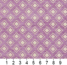 Load image into Gallery viewer, Essentials Chenille Purple White Geometric Diamond Upholstery Fabric