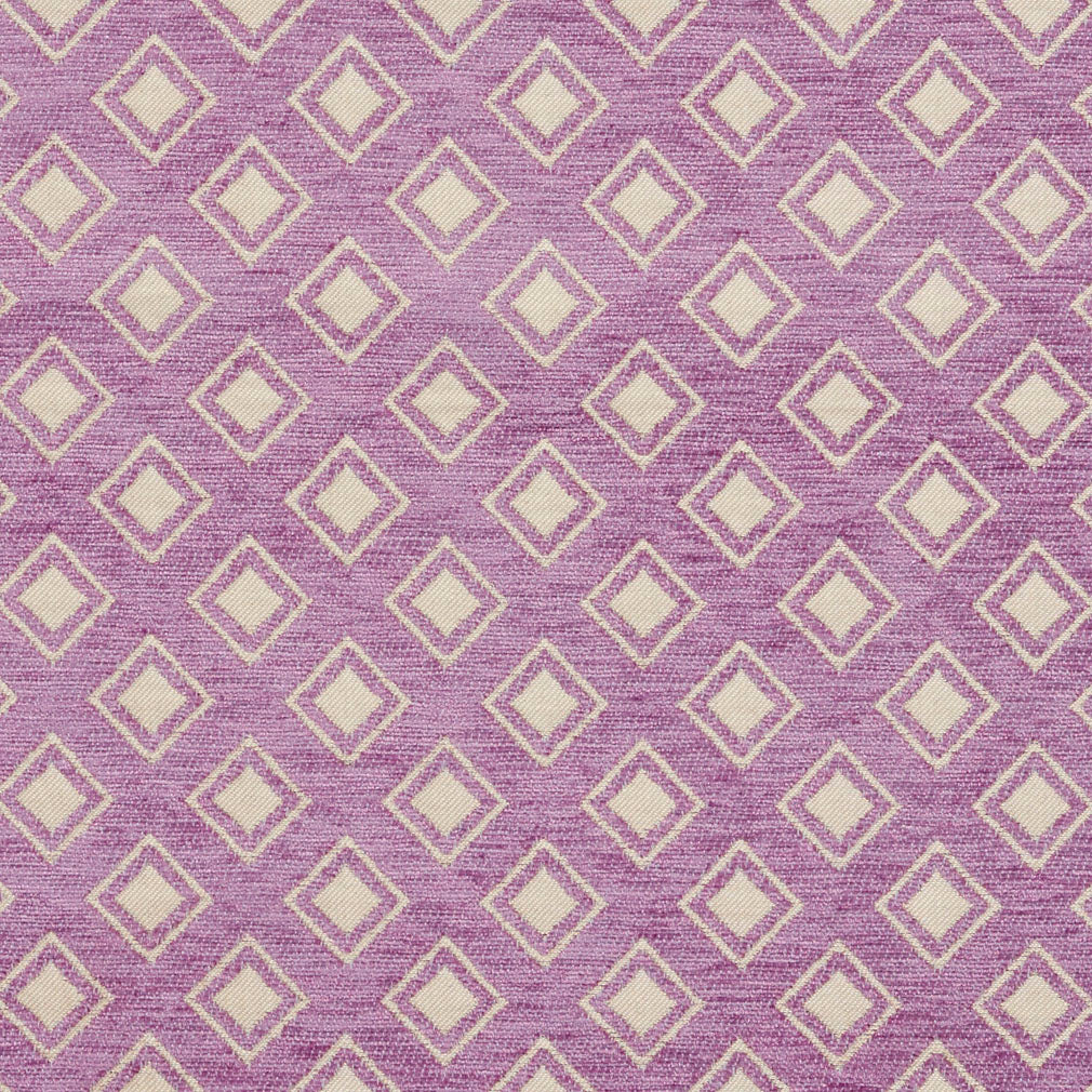 Essentials Chenille Purple White Geometric Diamond Upholstery Fabric