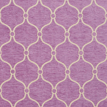 Load image into Gallery viewer, Essentials Chenille Purple White Geometric Trellis Upholstery Fabric