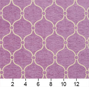 Essentials Chenille Purple White Geometric Trellis Upholstery Fabric