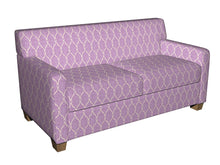 Load image into Gallery viewer, Essentials Chenille Purple White Geometric Trellis Upholstery Fabric