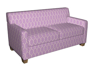Essentials Chenille Purple White Geometric Trellis Upholstery Fabric