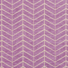 Load image into Gallery viewer, Essentials Chenille Purple White Geometric Zig Zag Chevron Upholstery Fabric