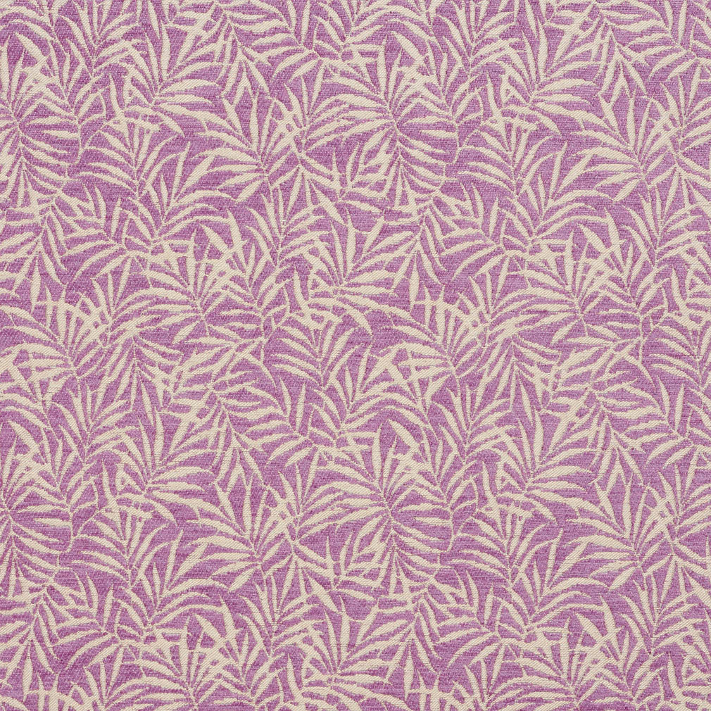 Essentials Chenille Purple White Leaf Branches Upholstery Fabric
