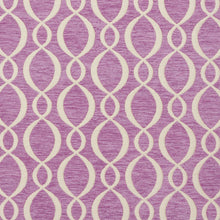 Load image into Gallery viewer, Essentials Chenille Purple White Oval Trellis Upholstery Fabric