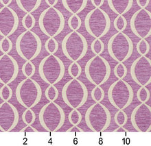 Load image into Gallery viewer, Essentials Chenille Purple White Oval Trellis Upholstery Fabric