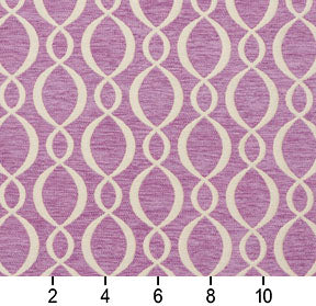 Essentials Chenille Purple White Oval Trellis Upholstery Fabric