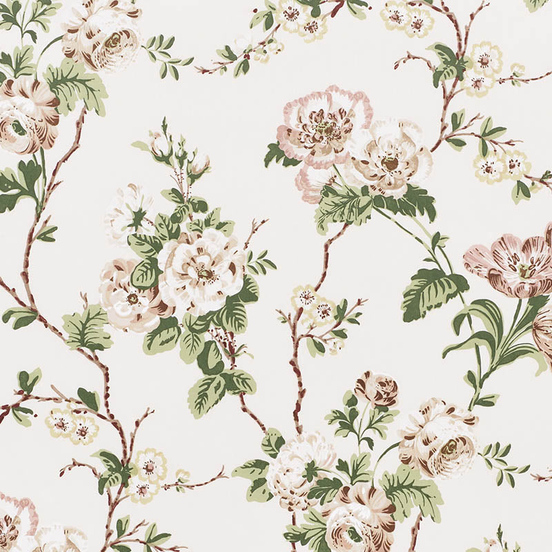 SCHUMACHER BETTY CHINTZ FABRIC / QUIET PINK