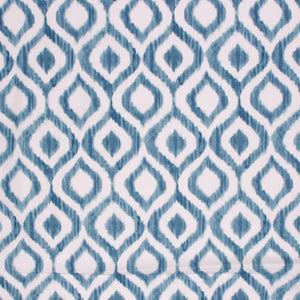 Cotton Duck Medallion Trellis Drapery Fabric Navy Blue / Rainstorm RMIL1