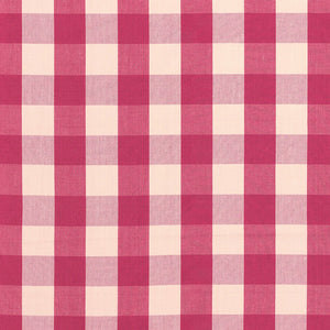 SCHUMACHER CAMDEN COTTON CHECK FABRIC 63035 / RASPBERRY