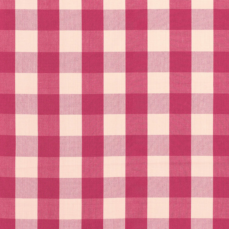 SCHUMACHER CAMDEN COTTON CHECK FABRIC 63035 / RASPBERRY