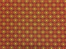 Load image into Gallery viewer, Garnet Red Orange Coral Geometric Circles Water &amp; Stain Resistant Upholstery Fabric