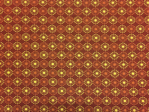 Garnet Red Orange Coral Geometric Circles Water & Stain Resistant Upholstery Fabric