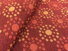 Load image into Gallery viewer, Garnet Red Orange Coral Geometric Circles Water &amp; Stain Resistant Upholstery Fabric
