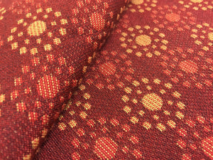 Garnet Red Orange Coral Geometric Circles Water & Stain Resistant Upholstery Fabric