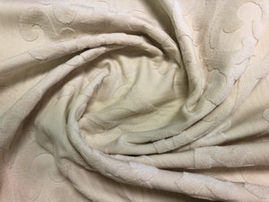 Reversible Cream Ivory Medallion Damask Chenille Upholstery Drapery Fabric