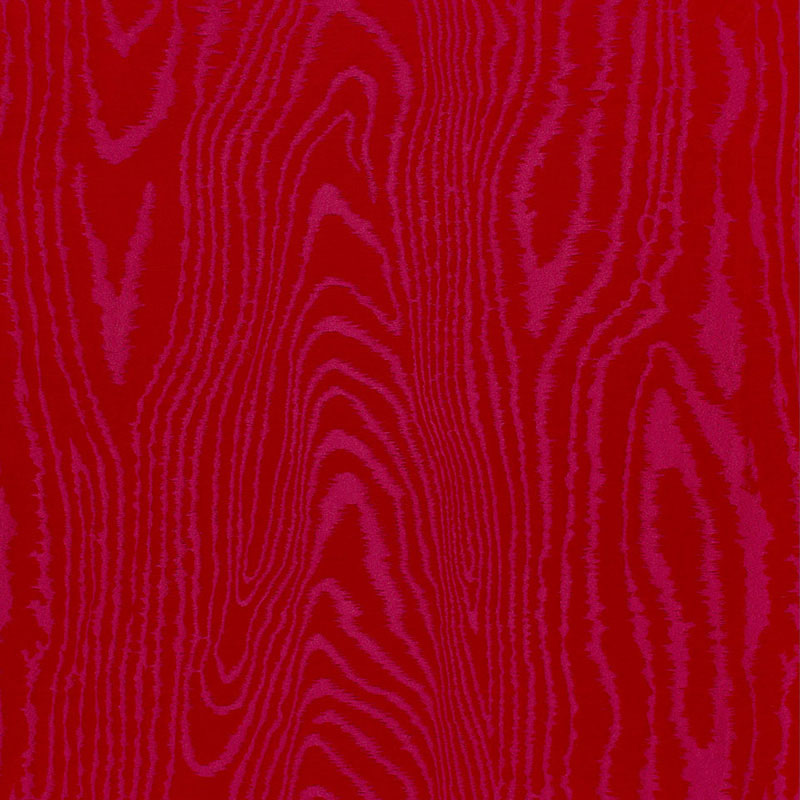 SCHUMACHER FAUX BOIS WEAVE FABRIC / ROUGE