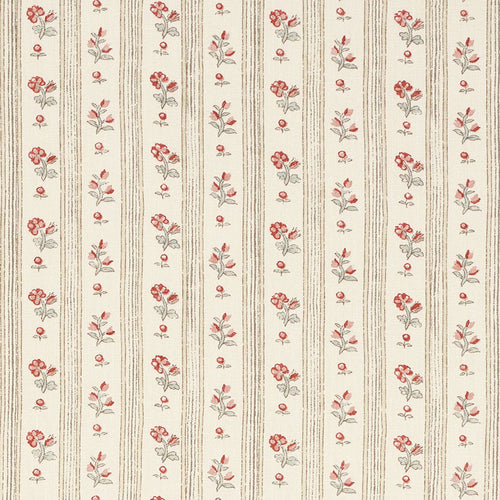 SCHUMACHER CABANON STRIPE FABRIC 175960 / ROUGE