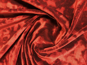 Abstract Rusty Red Upholstery Drapery Velvet Fabric