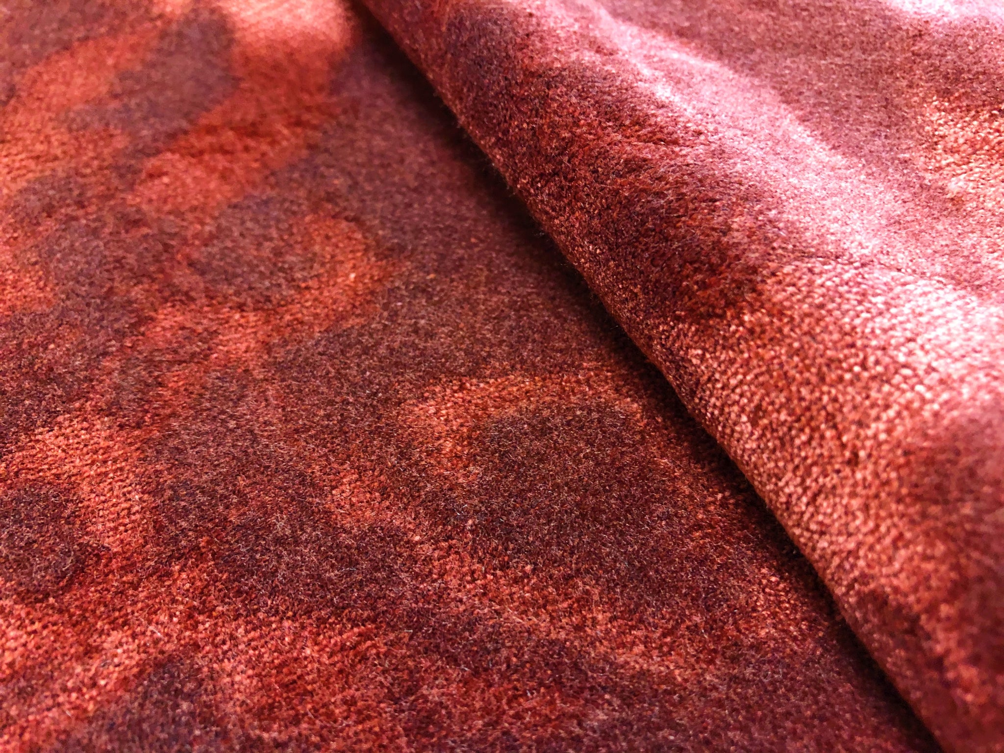 Abstract Rusty Red Uph Velvet Fabric | Fabric Bistro | Columbia | South ...