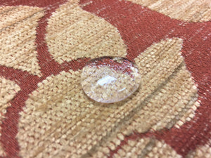 Rusty Red Gold Beige Medallion Water & Stain Resistant Chenille Upholstery Fabric