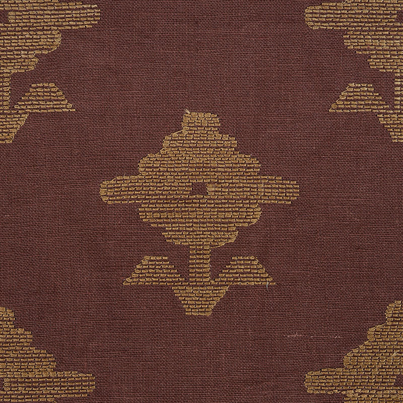 Schumacher Rubia Еmbroidery Fabric Umber | Fabric Bistro | Columbia ...