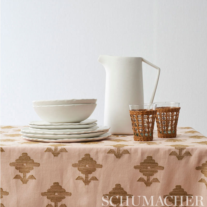 Schumacher Rubia Еmbroidery Fabric Umber | Fabric Bistro | Columbia ...