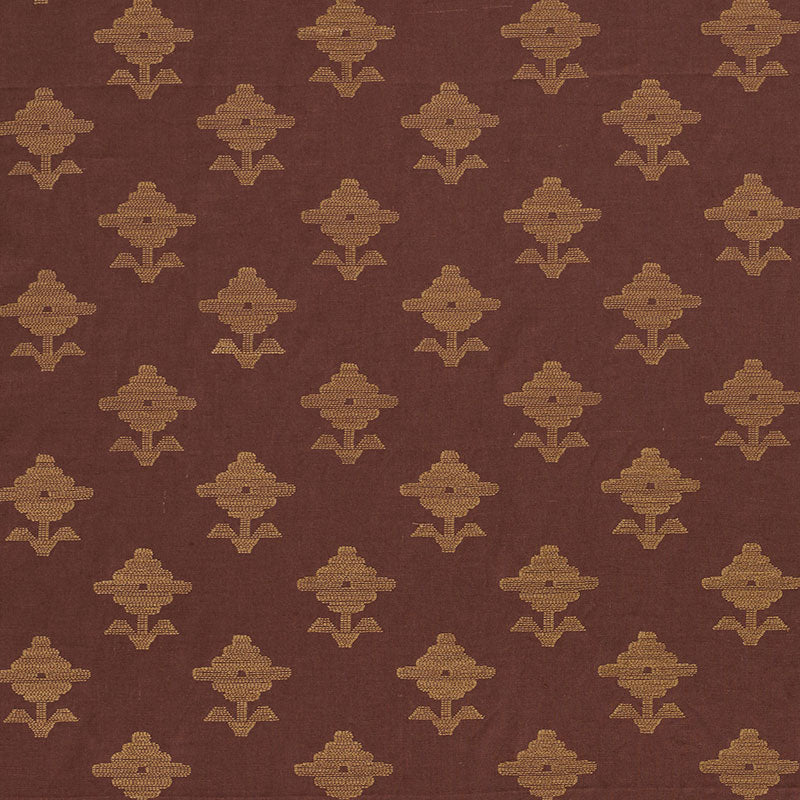 Schumacher Rubia Еmbroidery Fabric Umber | Fabric Bistro | Columbia ...