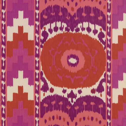 SCHUMACHER SAMARKAND IKAT II FABRIC / RUBY