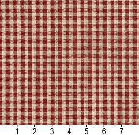 Essentials Red Beige Checkered Upholstery Drapery Fabric / Brick Gingham