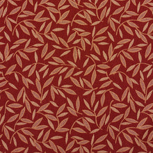 Load image into Gallery viewer, Essentials Heavy Duty Mid Century Modern Scotchgard Upholstery Fabric Red Beige Leaves / Wine