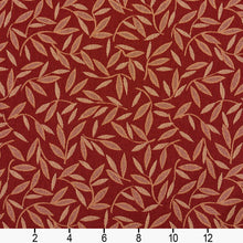 Load image into Gallery viewer, Essentials Heavy Duty Mid Century Modern Scotchgard Upholstery Fabric Red Beige Leaves / Wine