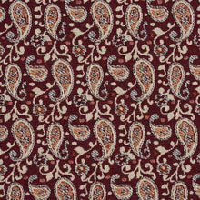 Load image into Gallery viewer, Essentials Red Beige Orange White Upholstery Fabric / Spice Paisley
