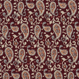 Essentials Red Beige Orange White Upholstery Fabric / Spice Paisley