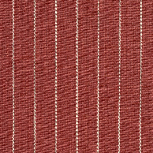 Essentials Red Beige Stripe Upholstery Drapery Fabric / Brick Pinstripe