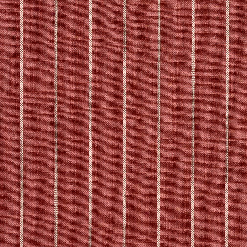 Essentials Red Beige Stripe Upholstery Drapery Fabric / Brick Pinstripe