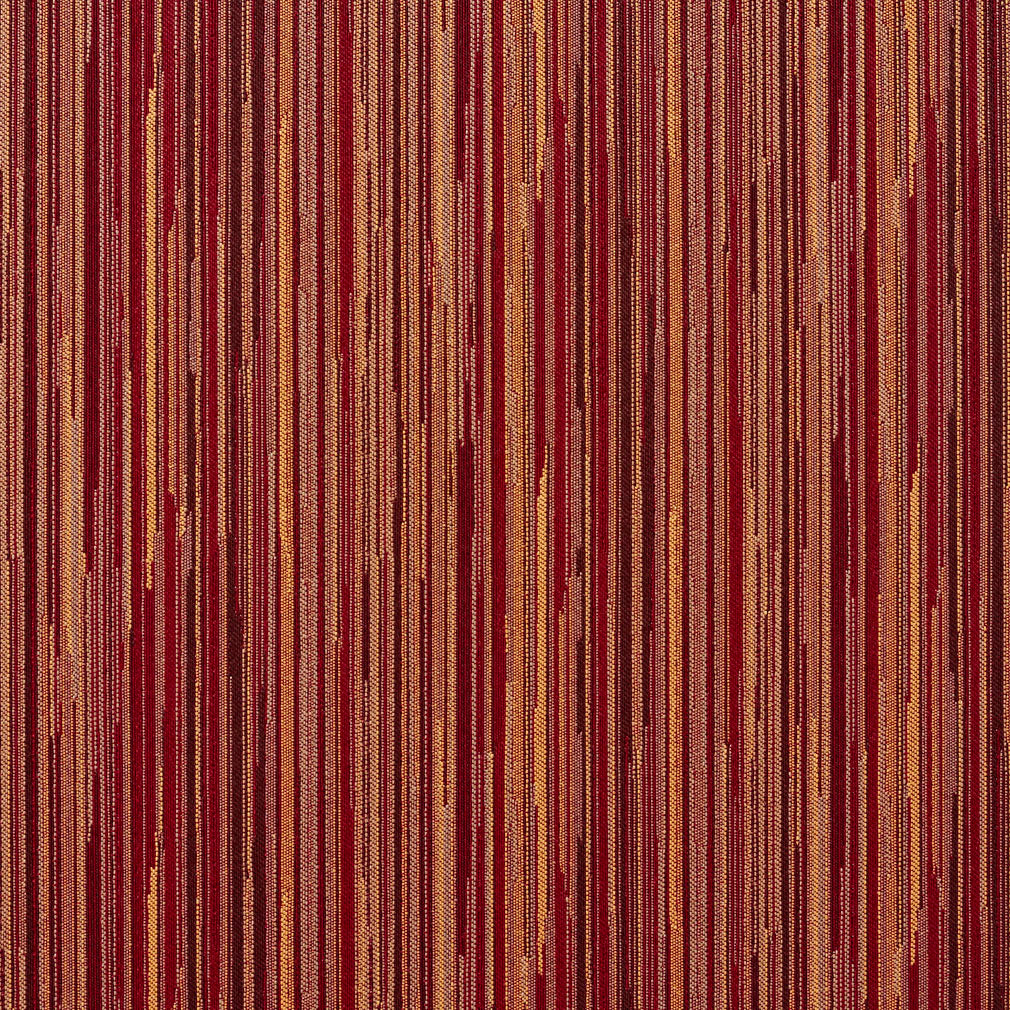 Essentials Red Burgundy Pink Coral Stripe Upholstery Fabric / Grenadine