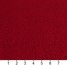 Load image into Gallery viewer, Essentials Heavy Duty Scotchgard Red Burgundy Scroll Upholstery Fabric / Crimson