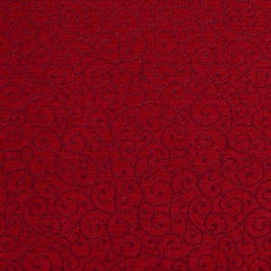 Essentials Heavy Duty Scotchgard Red Burgundy Scroll Upholstery Fabric / Crimson