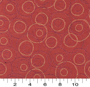 Essentials Mid Century Modern Geometric Red Coral Circles Upholstery Fabric / Sedona