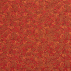 Essentials Heavy Duty Scotchgard Red Coral Orange Abstract Upholstery Fabric / Autumn
