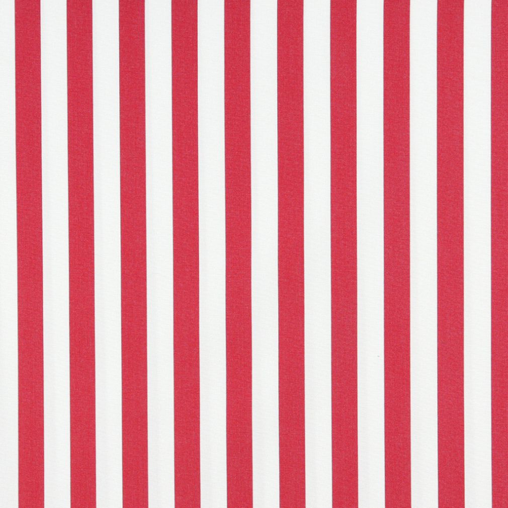 Essentials Outdoor Red White Crimson Canopy Stripe Upholstery Fabric