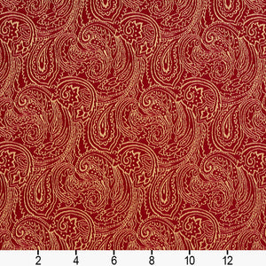 Essentials Heavy Duty Upholstery Fabric Red / Crimson Paisley