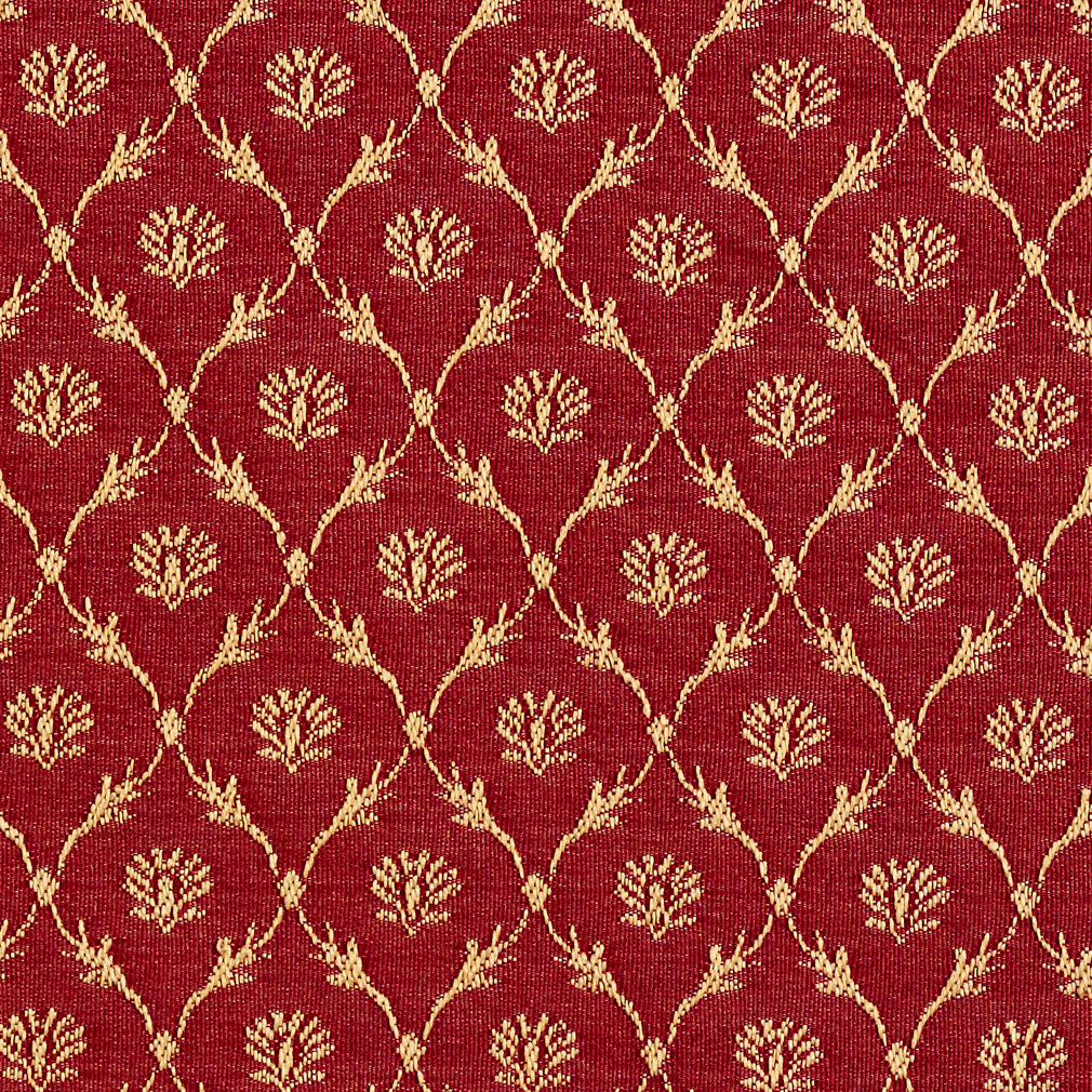 Essentials Heavy Duty Upholstery Fabric Red / Crimson Trellis