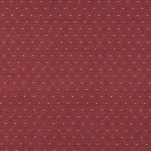 Essentials Heavy Duty Mid Century Modern Scotchgard Upholstery Fabric Burgundy Geometric Diamond / Berry